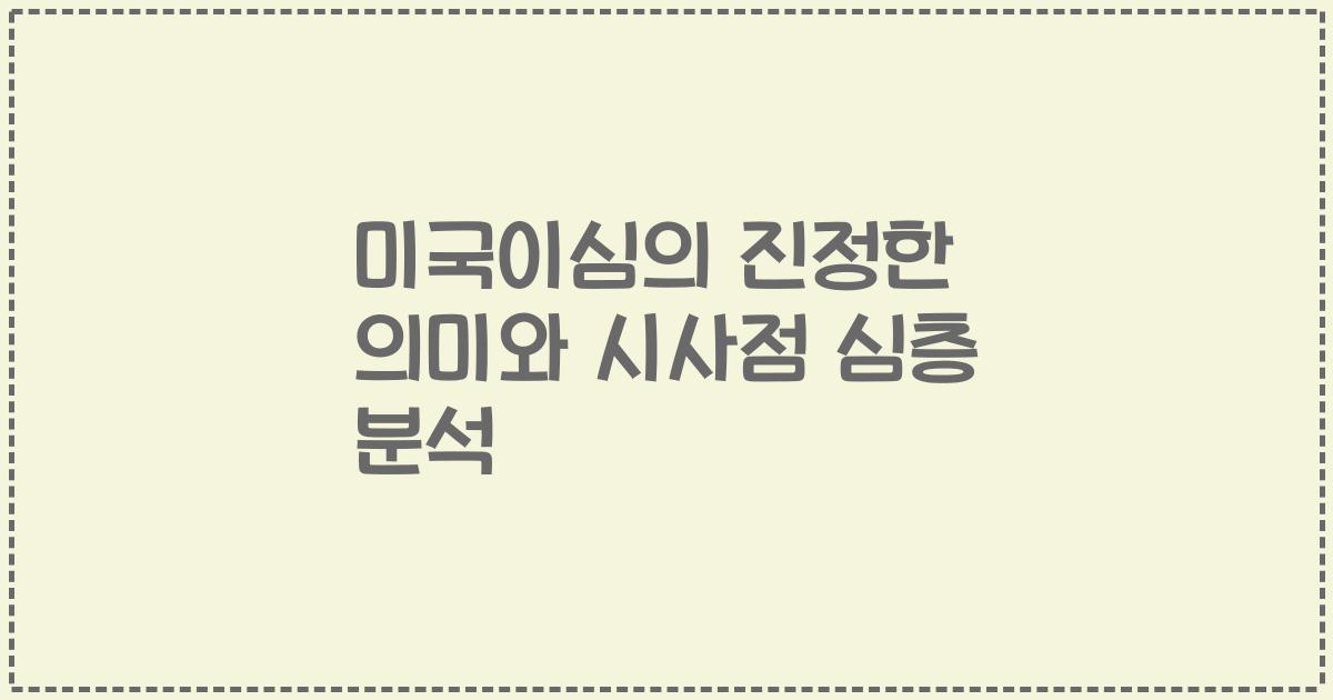 미국이심의 진정한 의미와 시사점 심층 분석