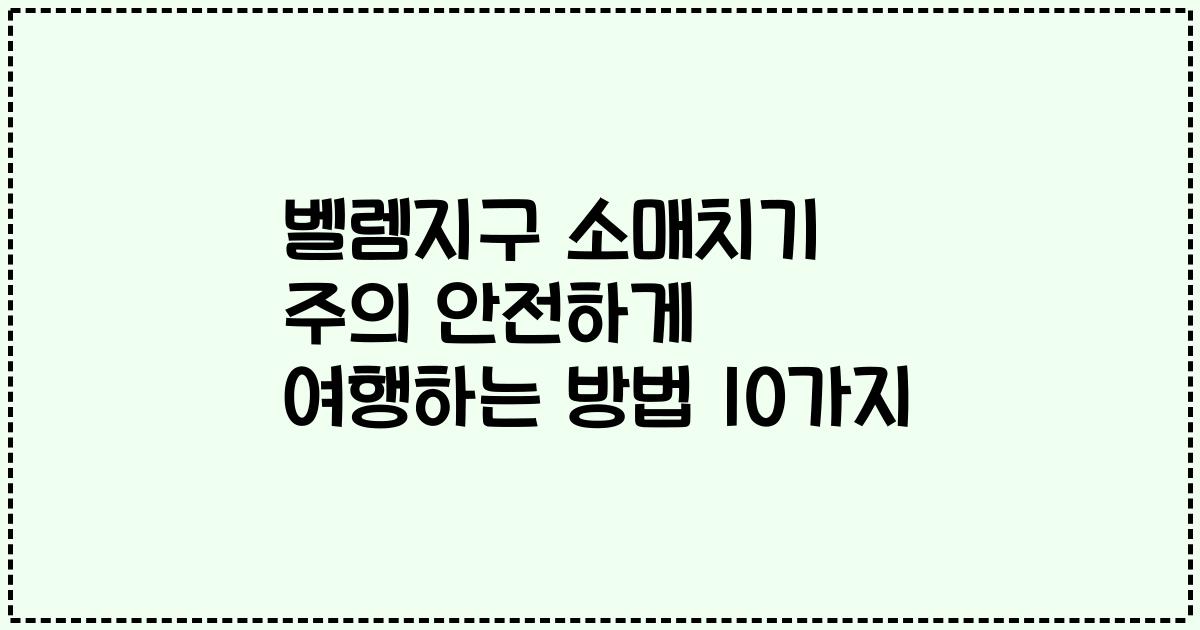 벨렘지구 소매치기 주의 안전하게 여행하는 방법 10가지